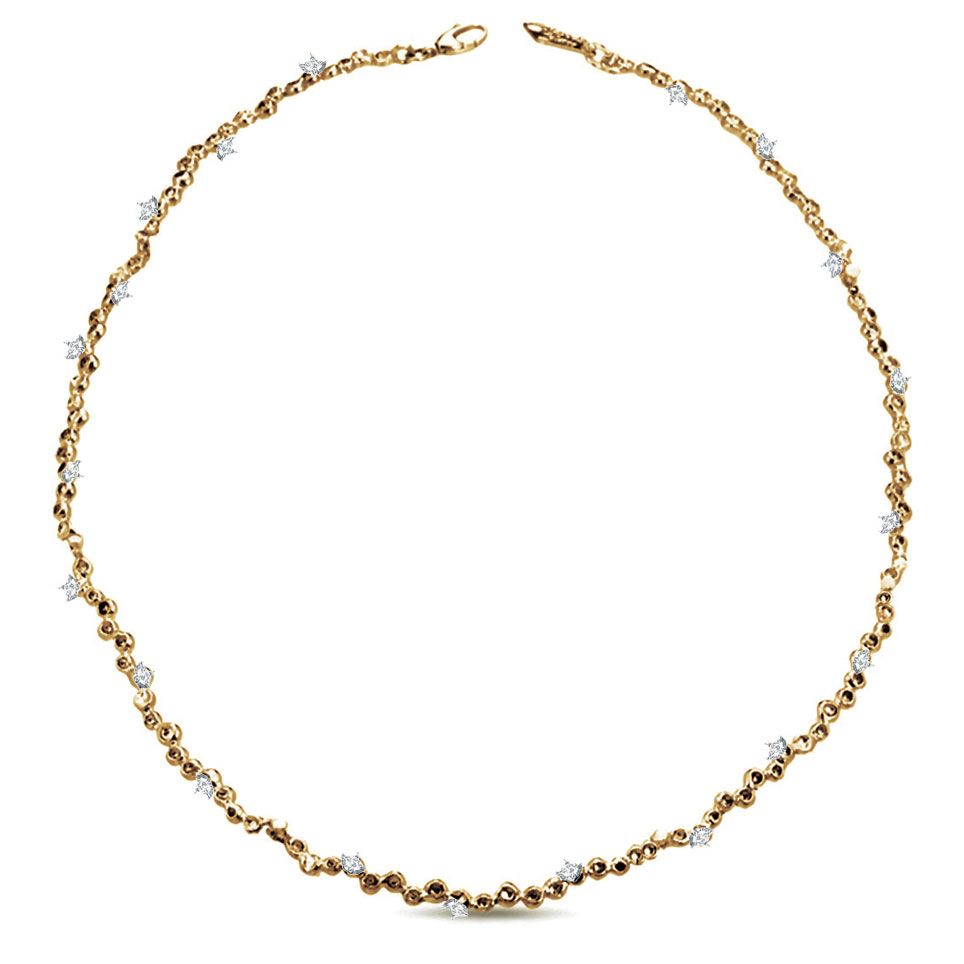 Collier in bronzo, argento e topazi bianchi