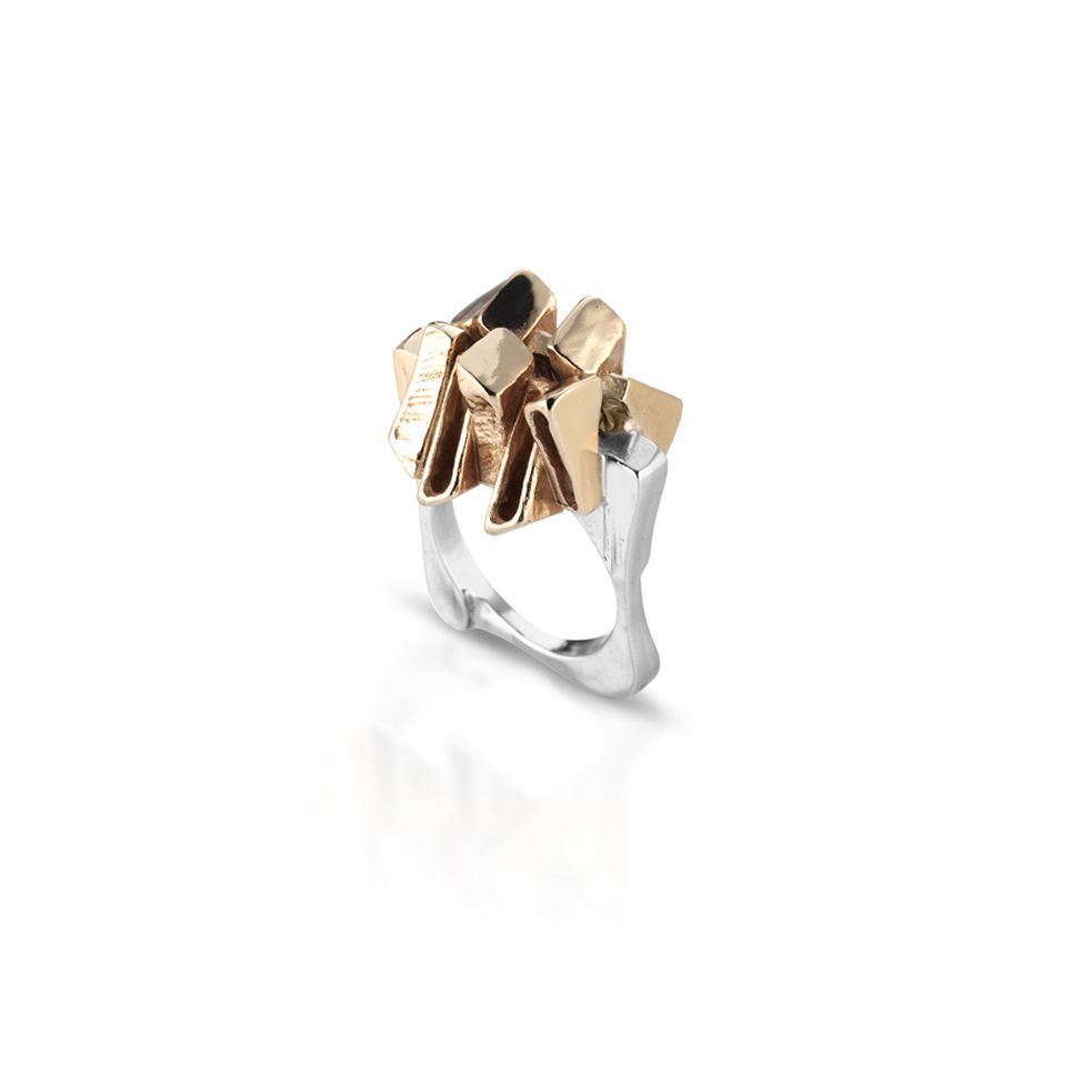 SILVER AND BRONZE RING