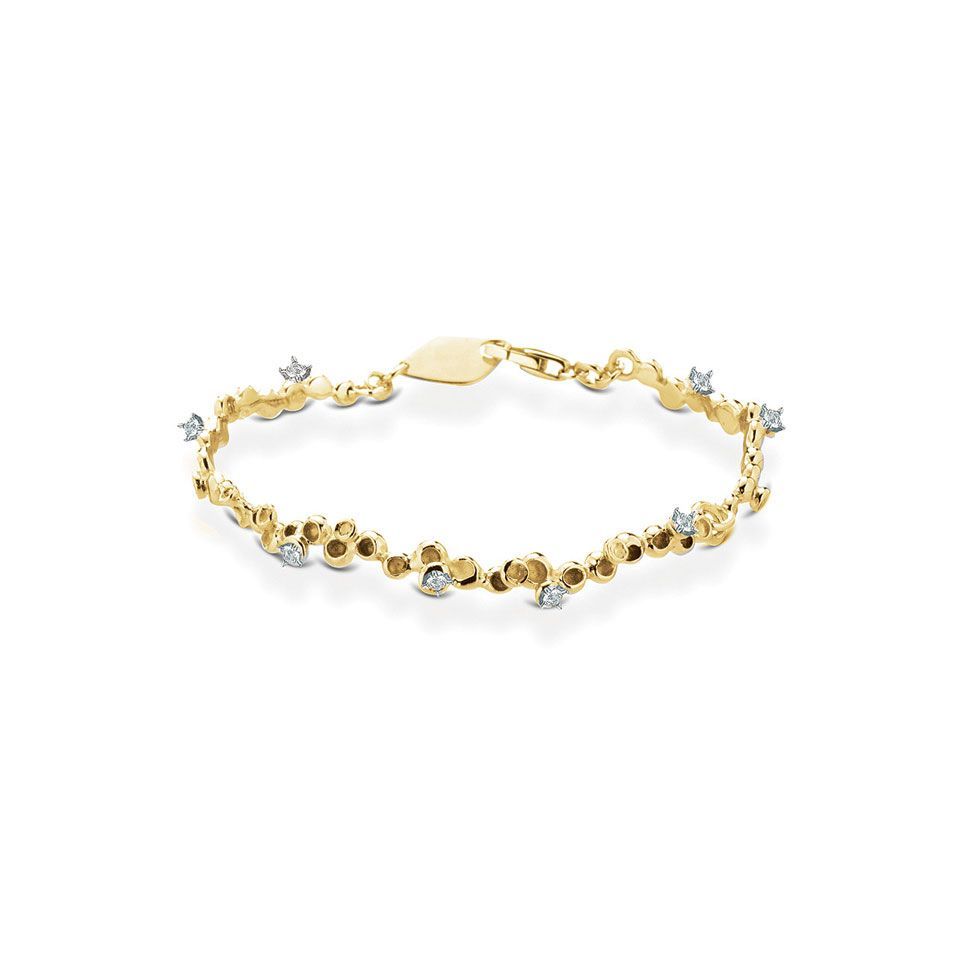 Bracciale in oro e topazi bianchi