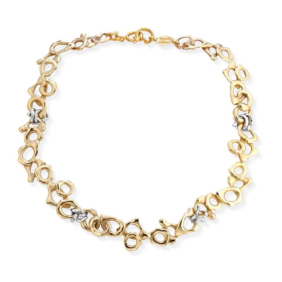 Collana in bronzo e argento