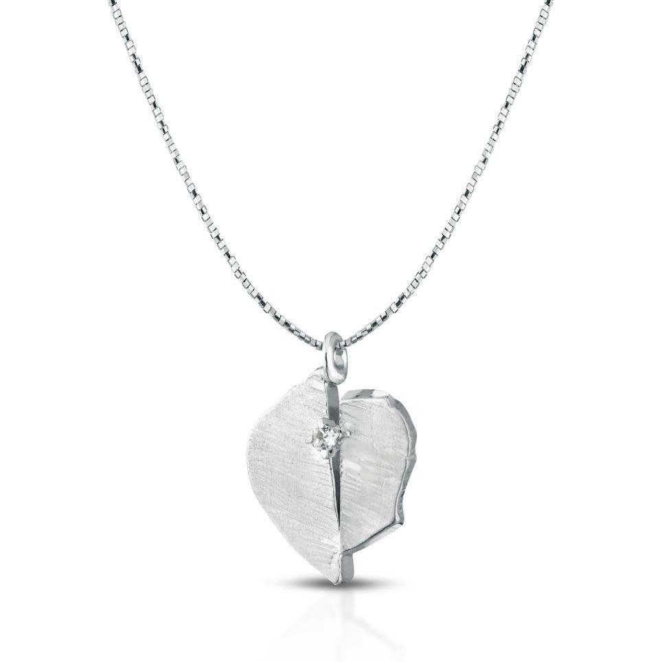 Pendente in argento e topazio bianco