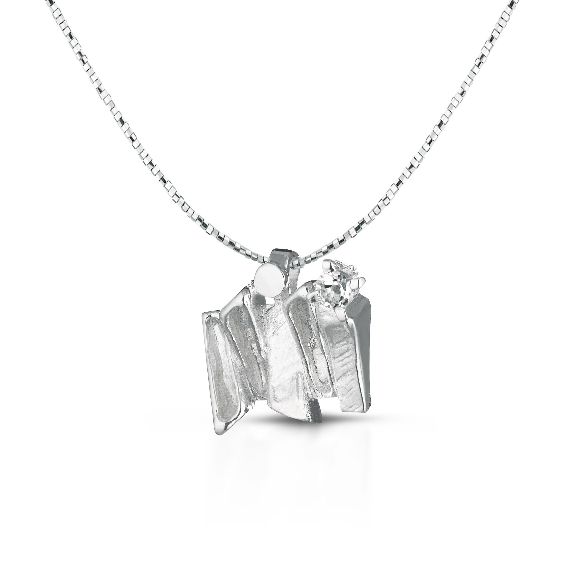 Pendente in argento e topazio bianco