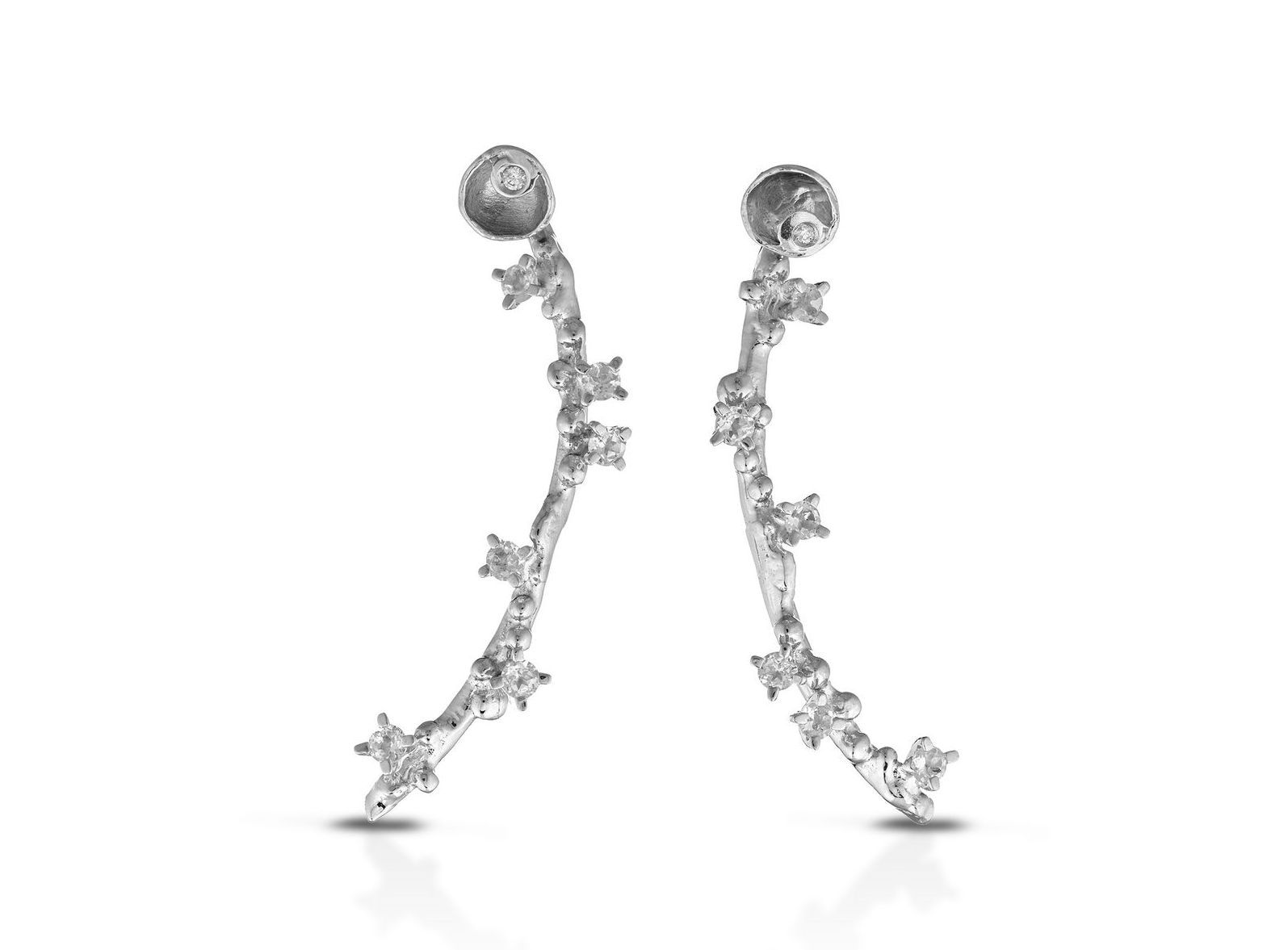 Orecchini n argento e topazi bianchi