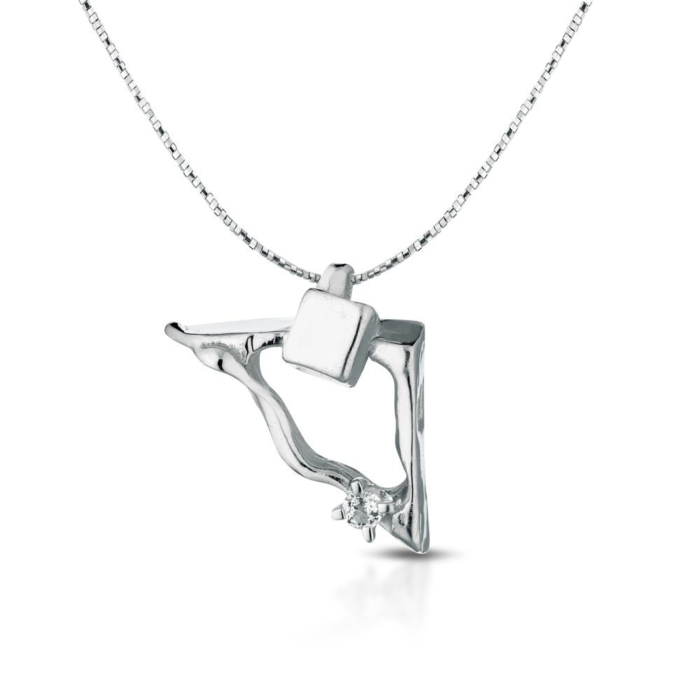 Pendente in argento e topazio bianco