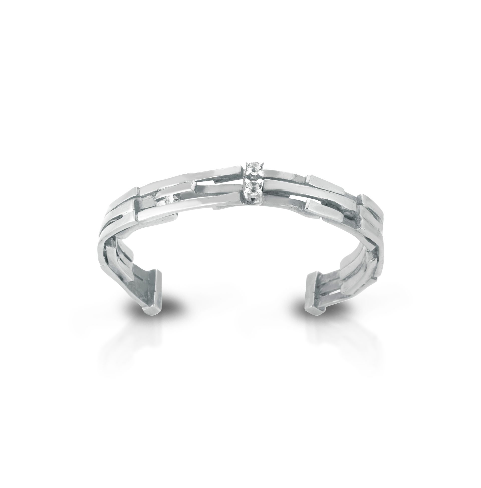 Silver and white topaz bracelet