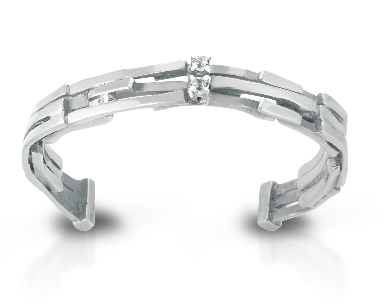 Bracciale in argento e  topazi bianchi