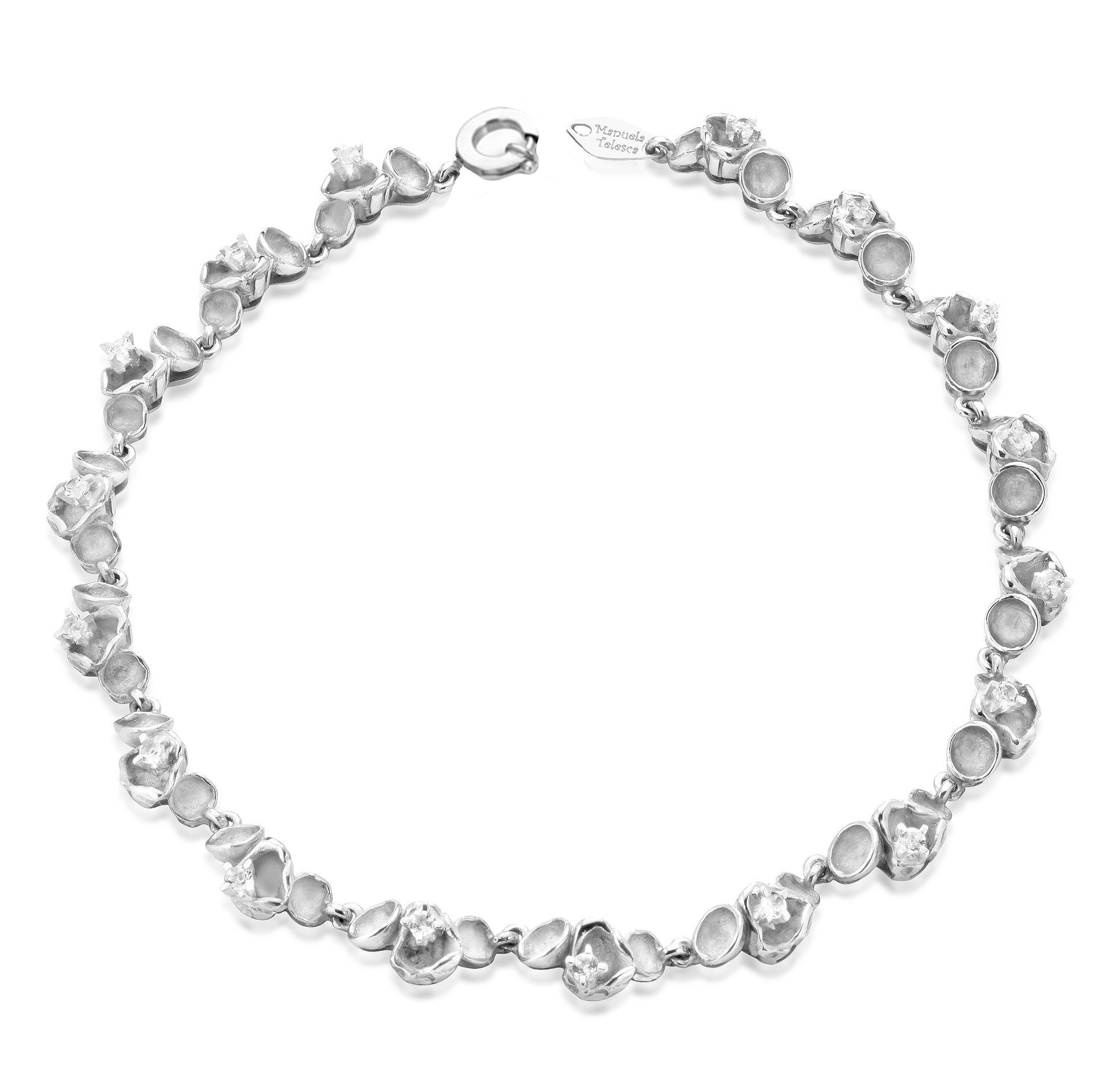 Collana in argento e topazi bianchi