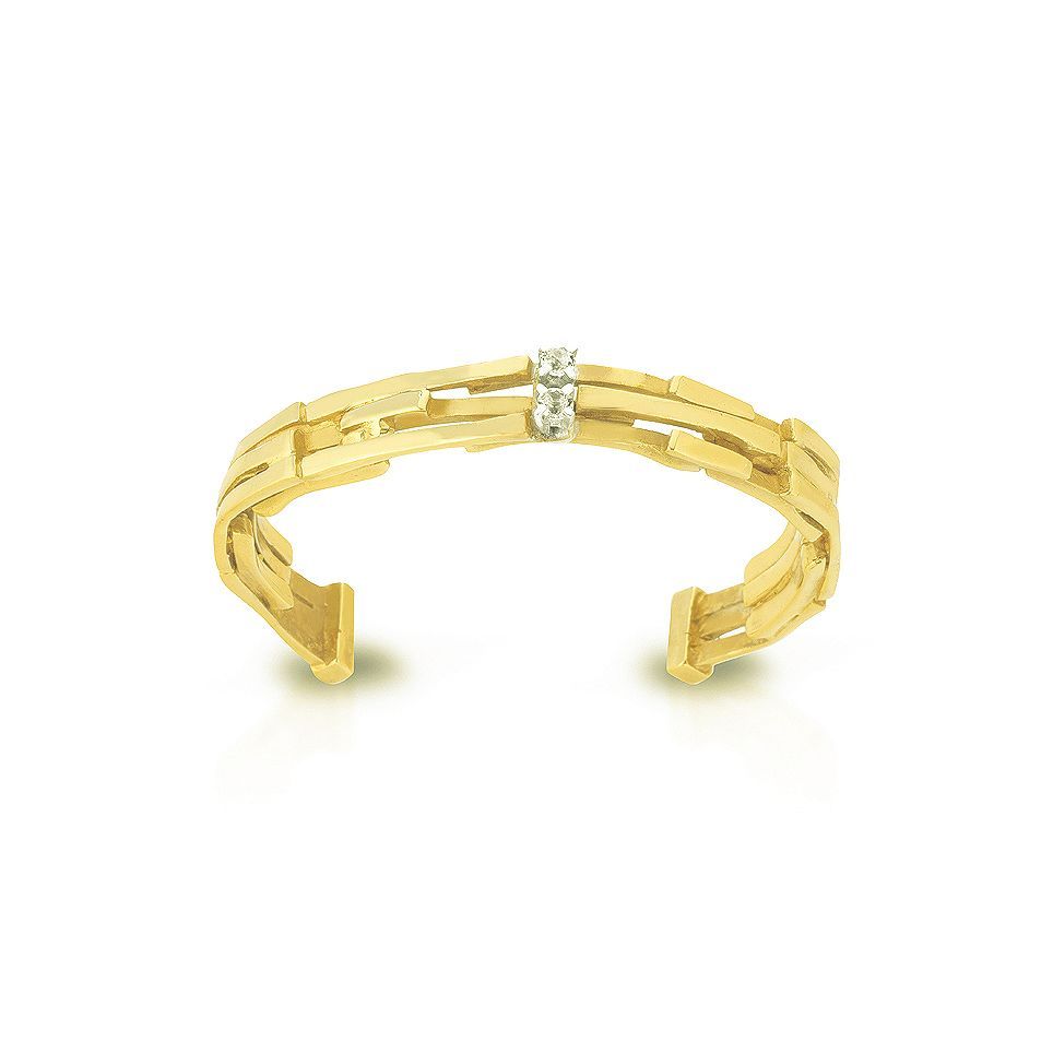 Bracciale in bronzo, argento e topazi bianchi