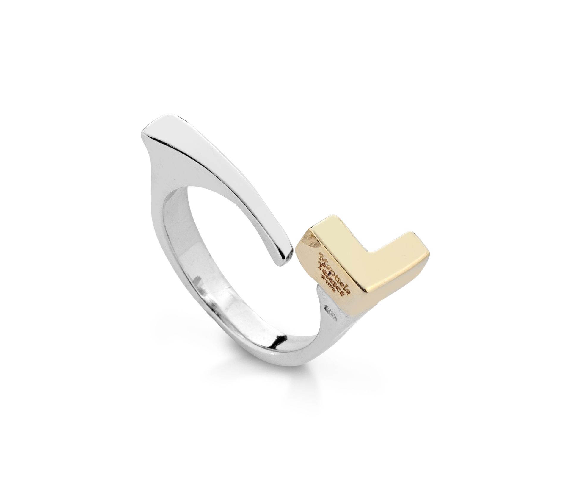 Anello in argento, bronzo e diamante