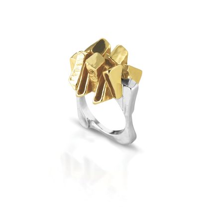 SILVER AND BRONZE RING