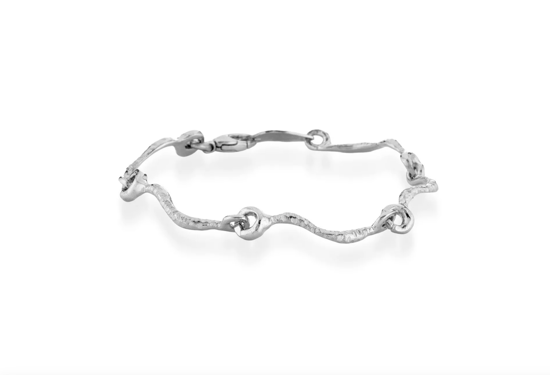 Bracciale in bronzo, argento e topazio bianco