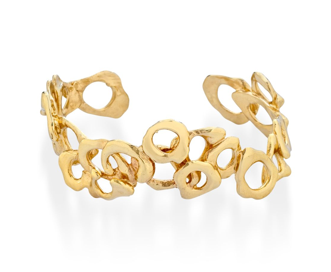 Bracciale in bronzo, argento e topazi bianchi