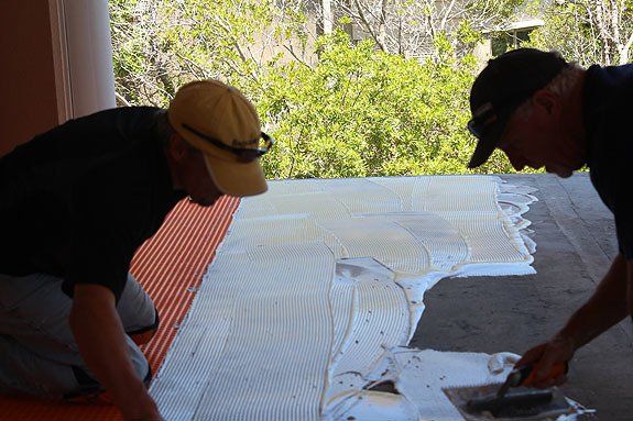 Spreading Mortar — Two Men Spreading Mortar in North Charleston, SC