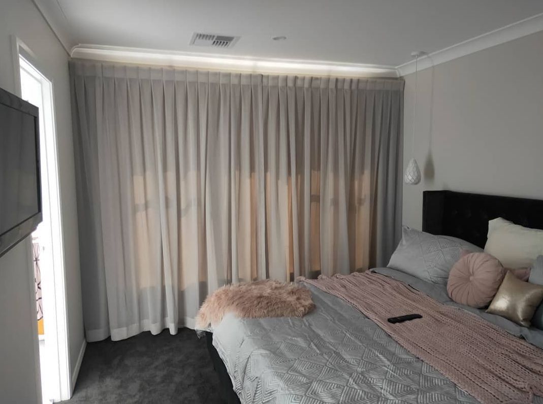 Bedroom with curtains - Curtains in Welby, NSW