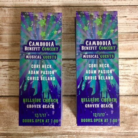 benefit concert announcements design and printing near grover beach and san luis obispo