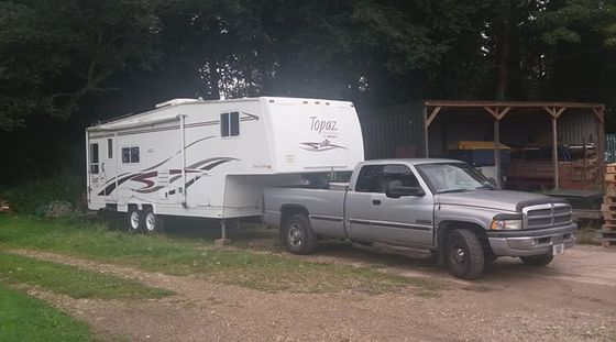 delivering a 5th wheel to a campsite