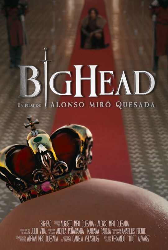 A movie poster for bighead with a crown on it