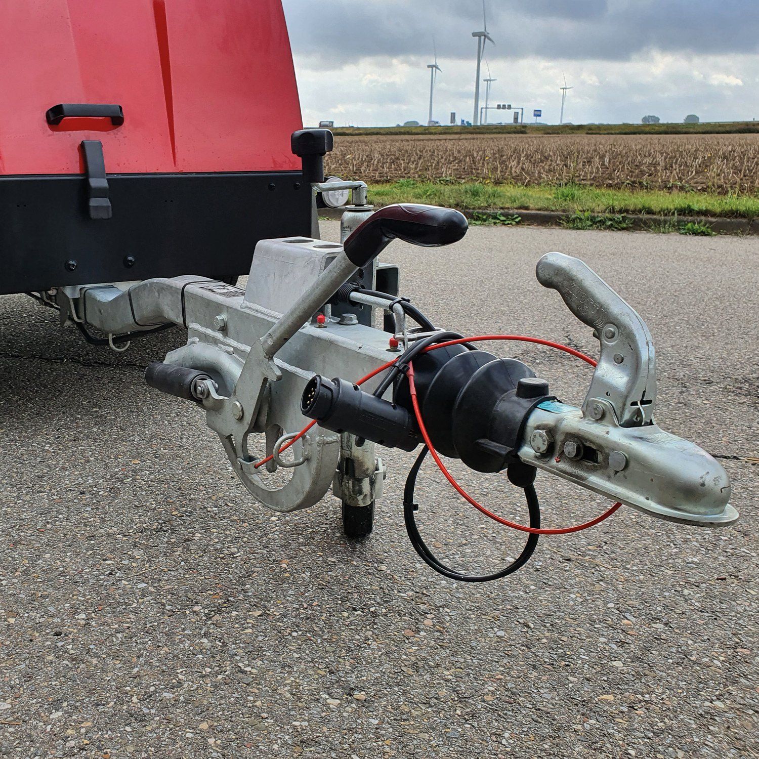 Meclean hogedruktrailer Trailerjet TJM 150/50 dieselmotor aandrijving vooraanzicht zelfremmende uitvoering