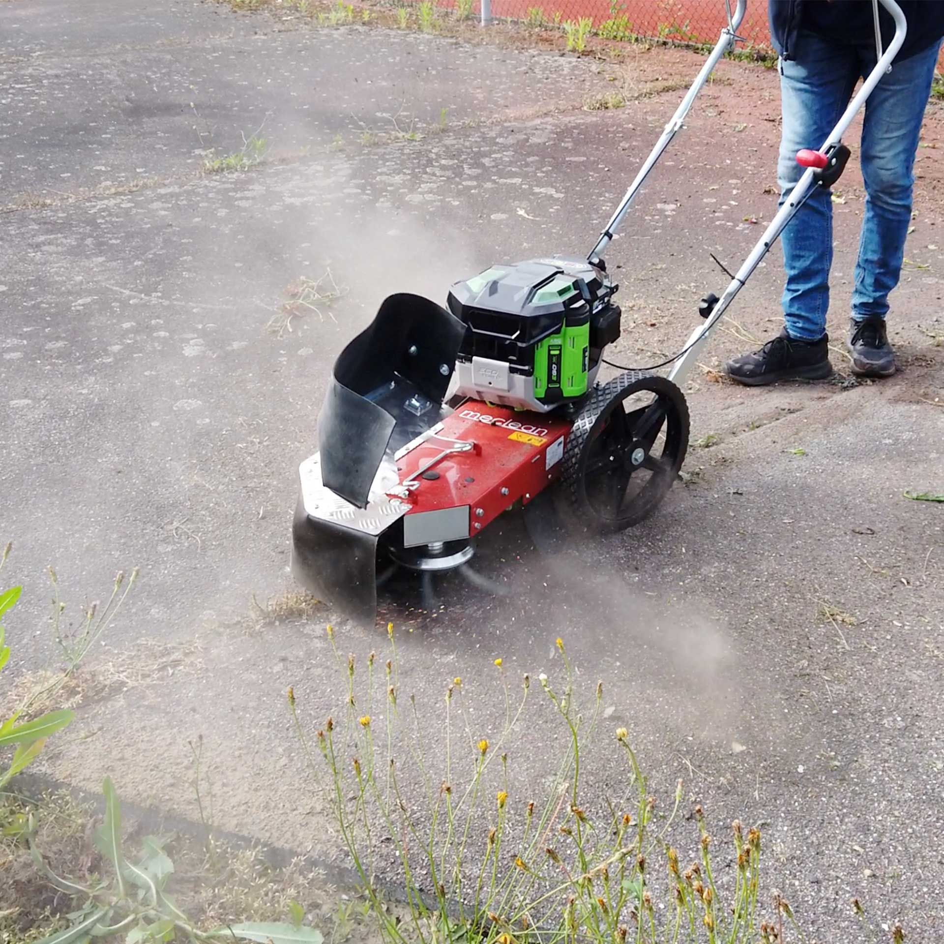 Meclean WEEDSWEEP-B weed brush EGO battery drive weed removal between concrete