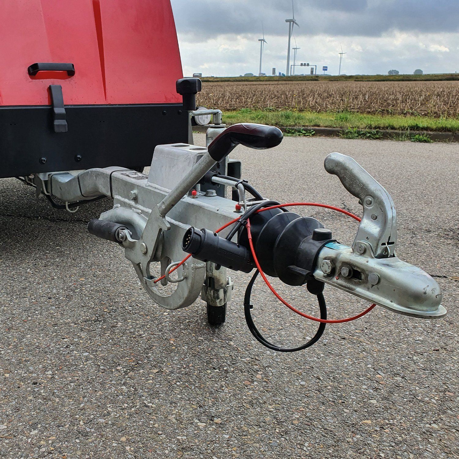 Meclean high-pressure trailer Trailerjet TJL 500/15 diesel engine drive front view self braking version