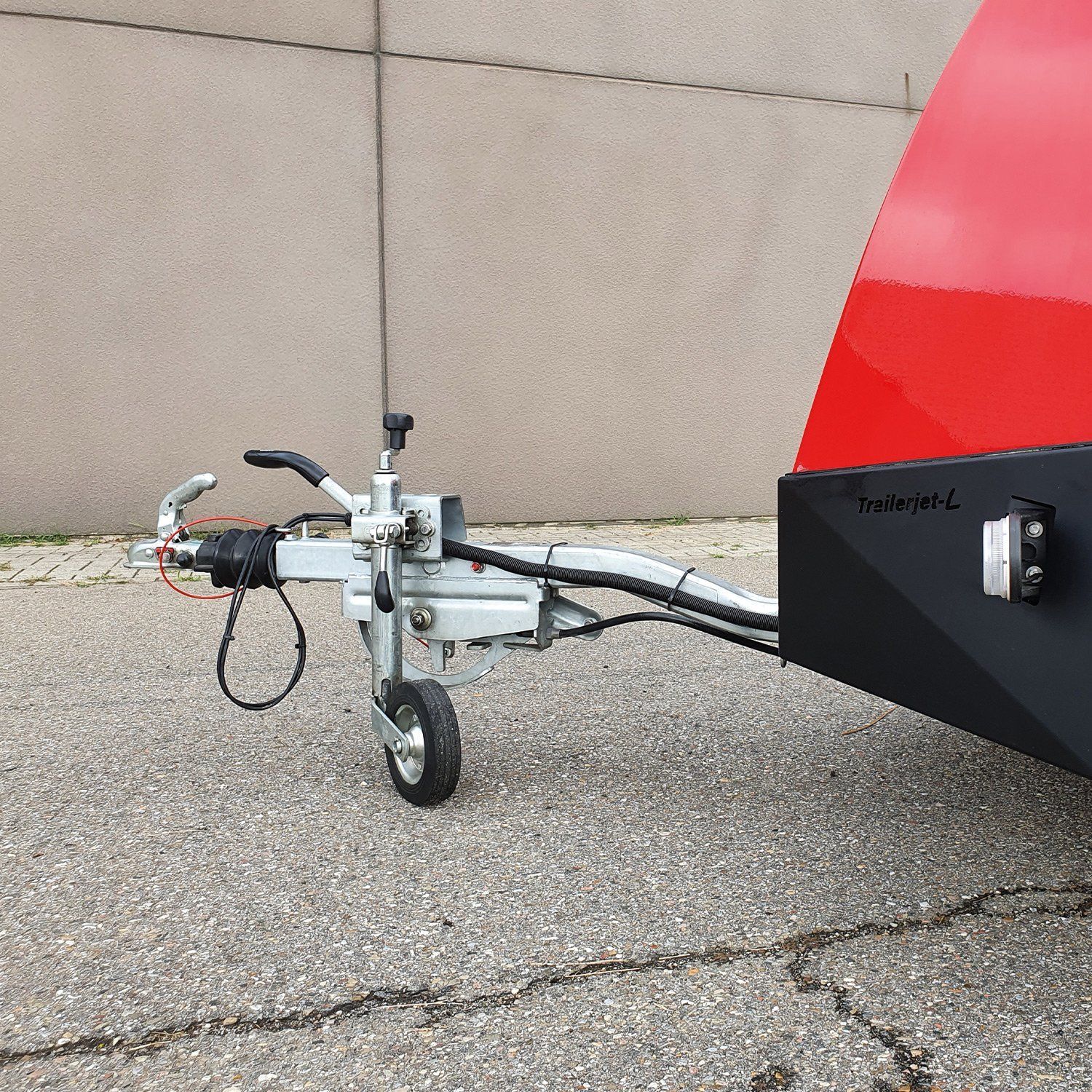 Meclean high-pressure trailer Trailerjet TJL 500/15 diesel engine drive side view self locking version