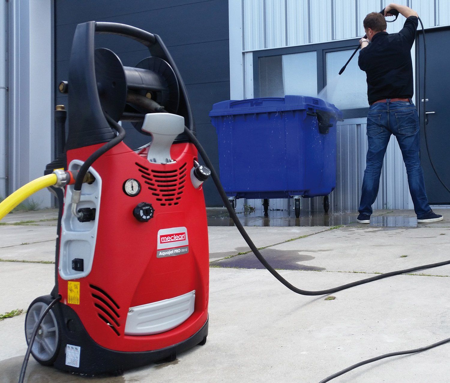Meclean koudwater hogedrukreiniger AQUAJET PRO 130/12(+) schoonmaak afvalbak