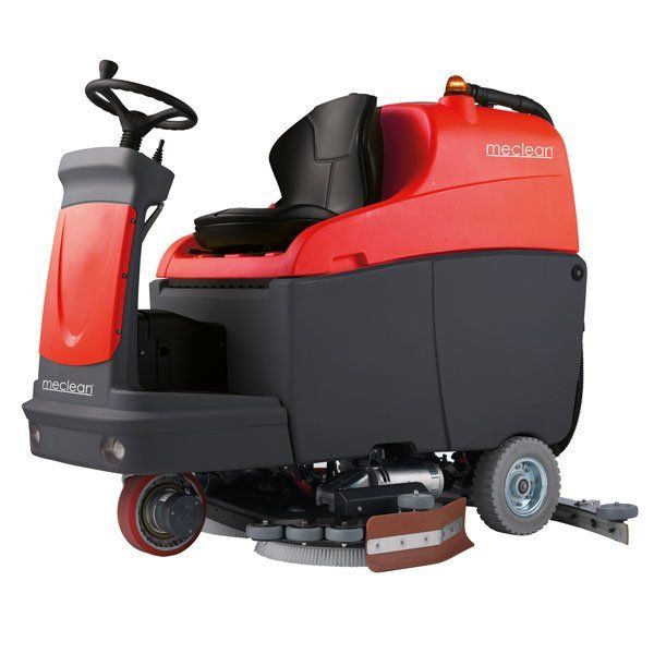 Meclean professional industrial ride-on scrubber-dryer battery powered drive POWERSCRUB R100D