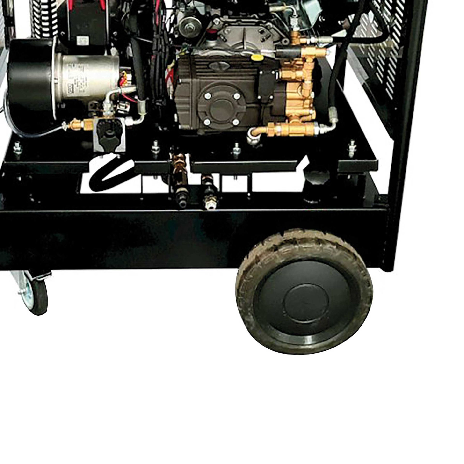 Meclean professionele hogedrukreiniger met verbrandingsmotor Dieselskid 200/15 optie frame op wielen
