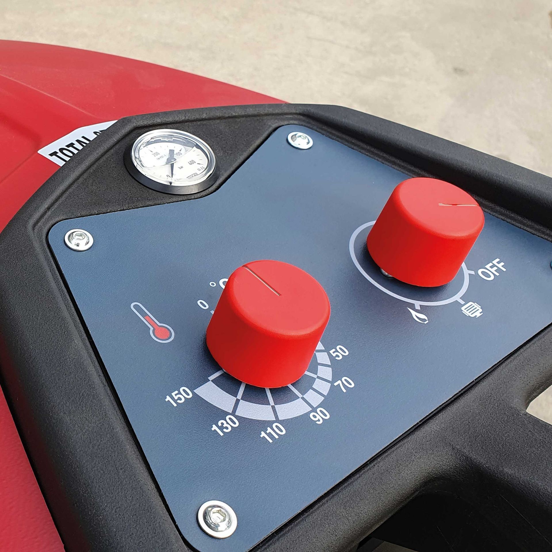 Meclean professionele warmwater hogedrukreiniger SERIE TX 160/15 detail bedieningspaneel