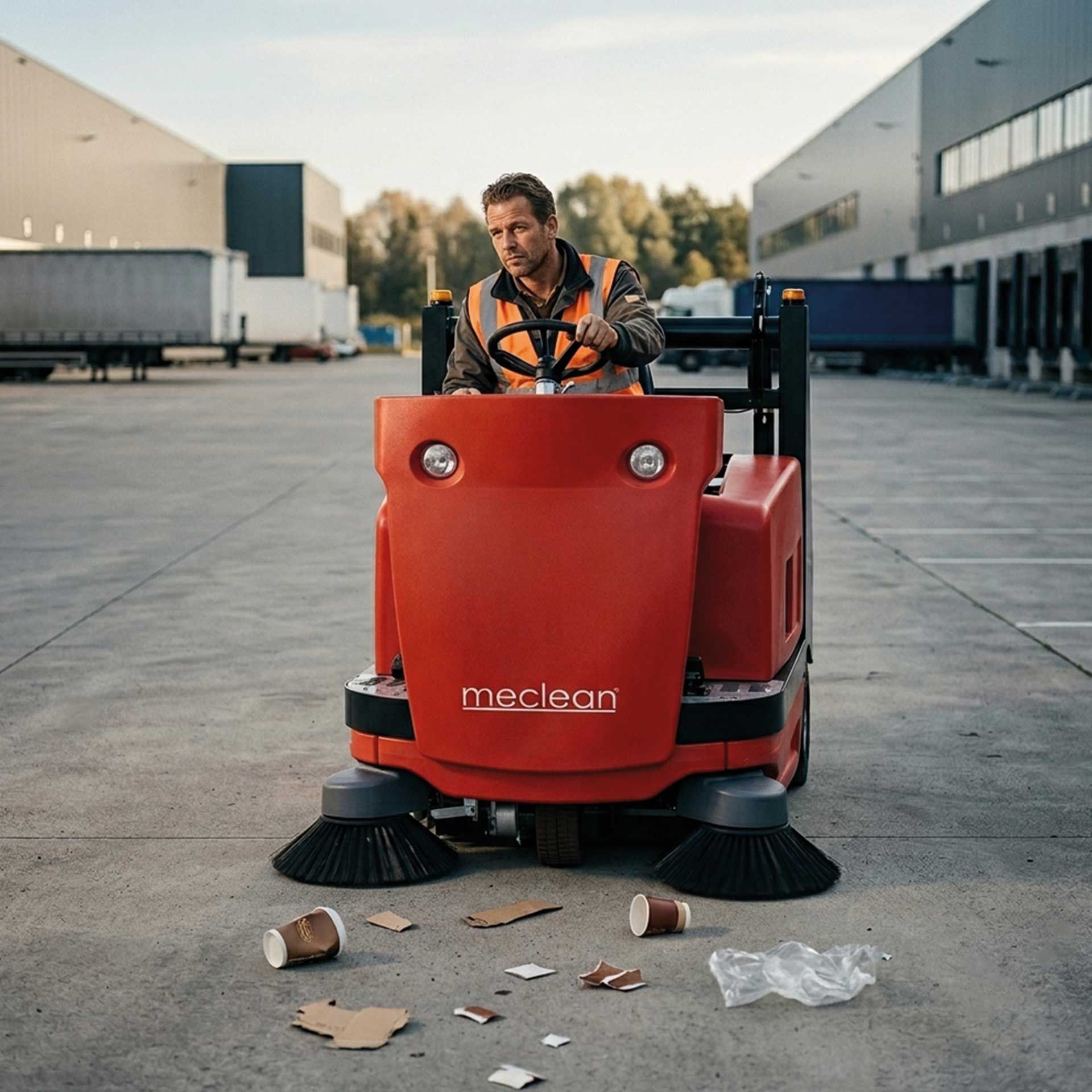 Meclean BUSTER 1300 sweeper sweeping distribution center