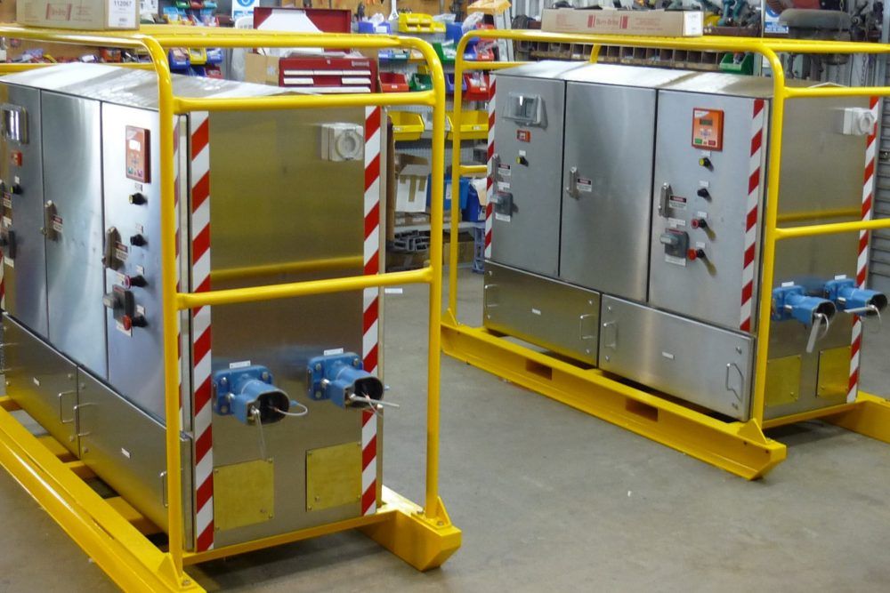Switchboard Panels On Yellow Trolleys — Distribution Boards in Dubbo, NSW