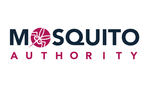 A logo for the mosquito authority with a mosquito on it.