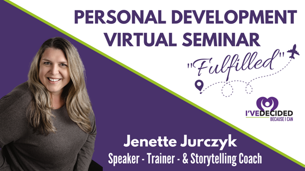 A poster for a personal development virtual seminar