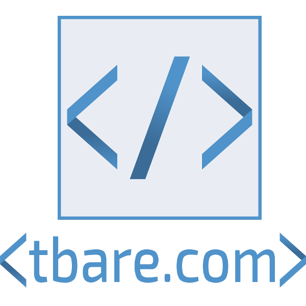 A logo for a website called tbare.com