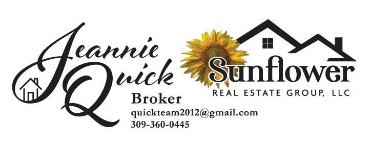 The logo for jeannie quick sunflower real estate group llc