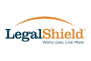 The logo for legalshield says worry less live more