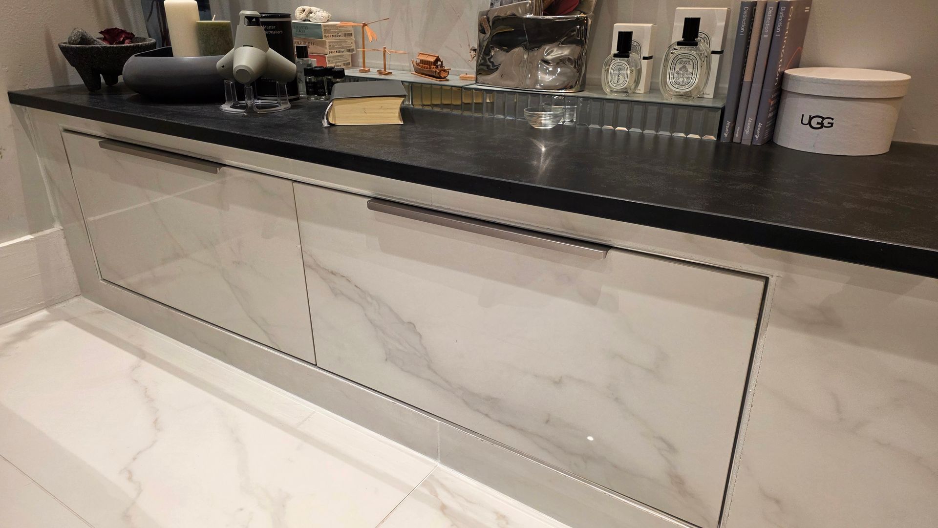 Custom Porcelain Cabinetry from Sienna Bianca by Pianetto