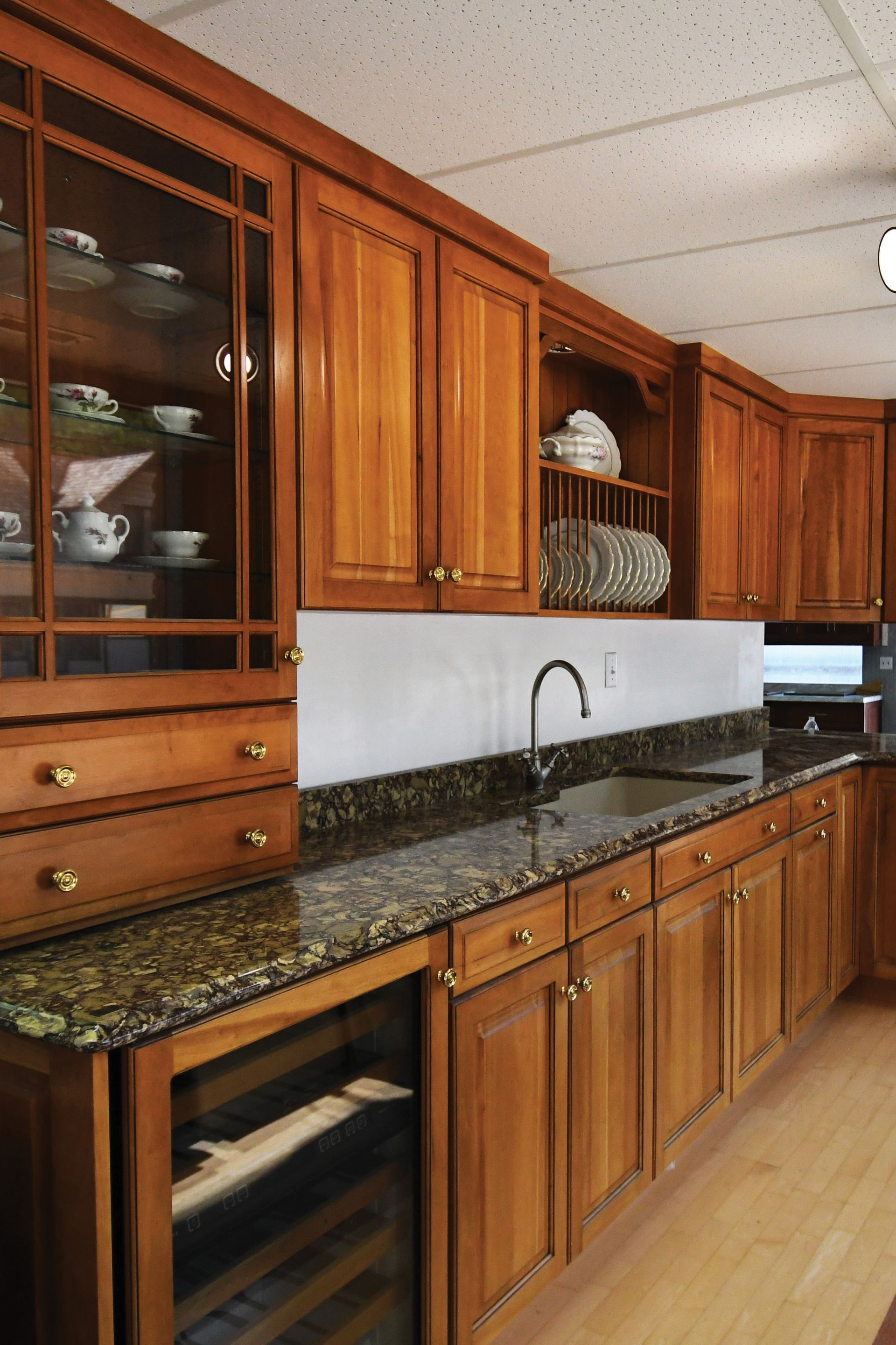 Custom Built Cherry Stained Cabinets