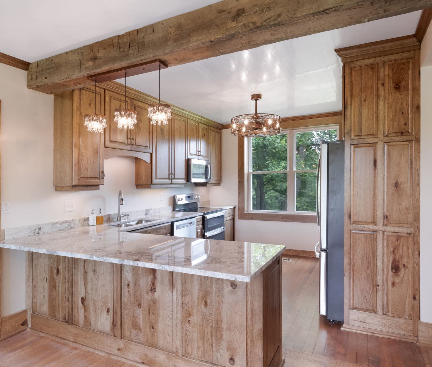 kitchen with traditional Herco wood cabinets