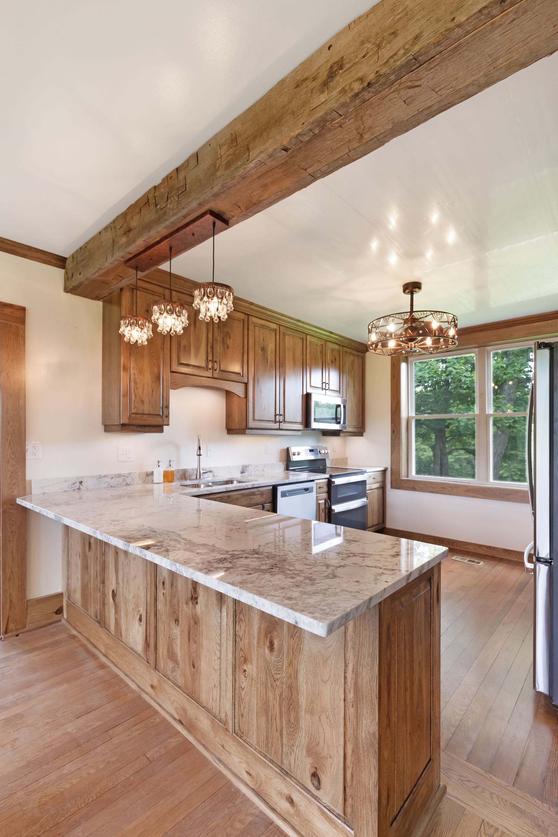 Custom Built Stained Hickory Cabinets, Mona Lisa Granite by Counter Culture