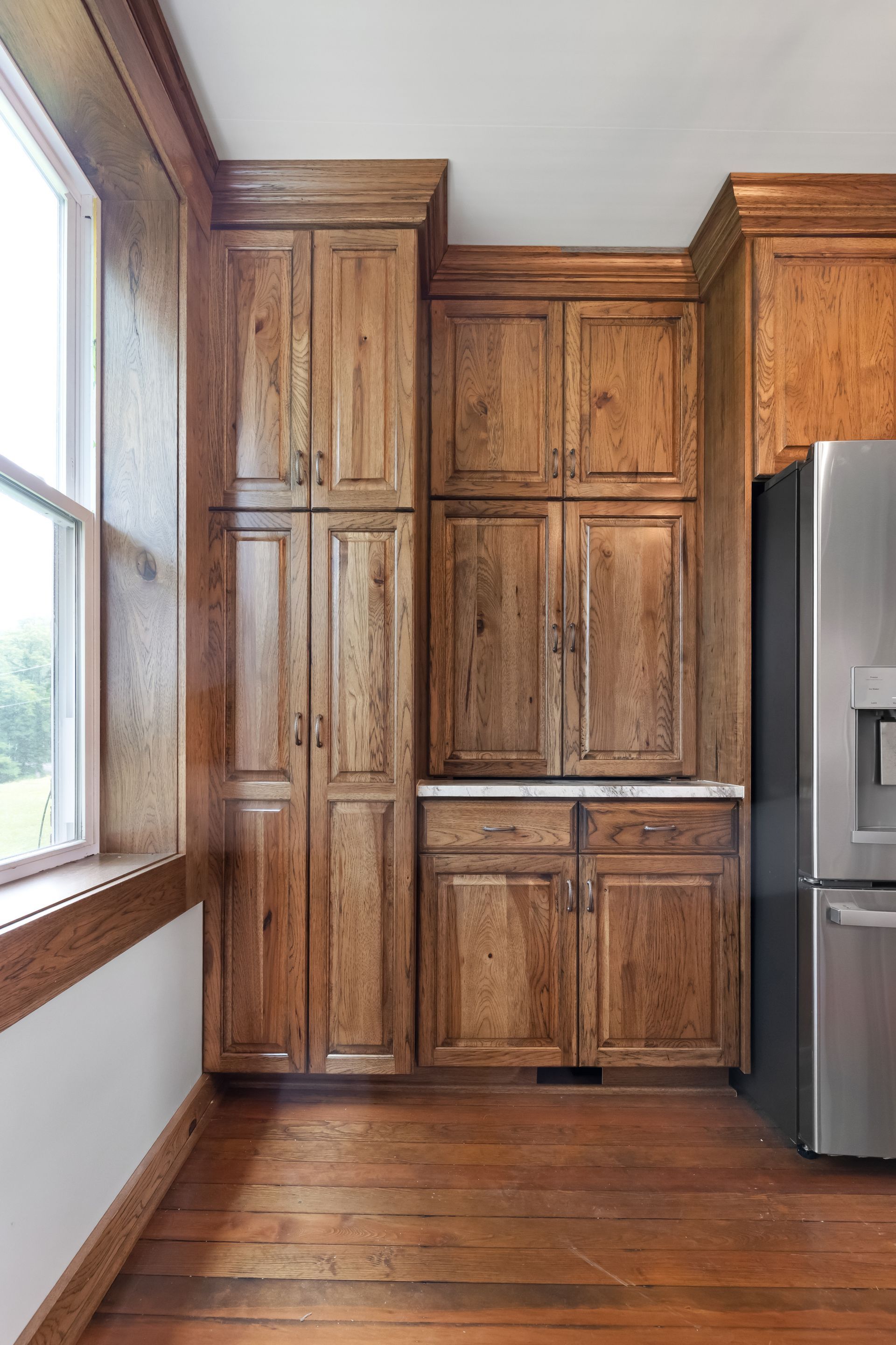 Custom Built Stained Hickory Cabinets, Mona Lisa Granite by Counter Culture