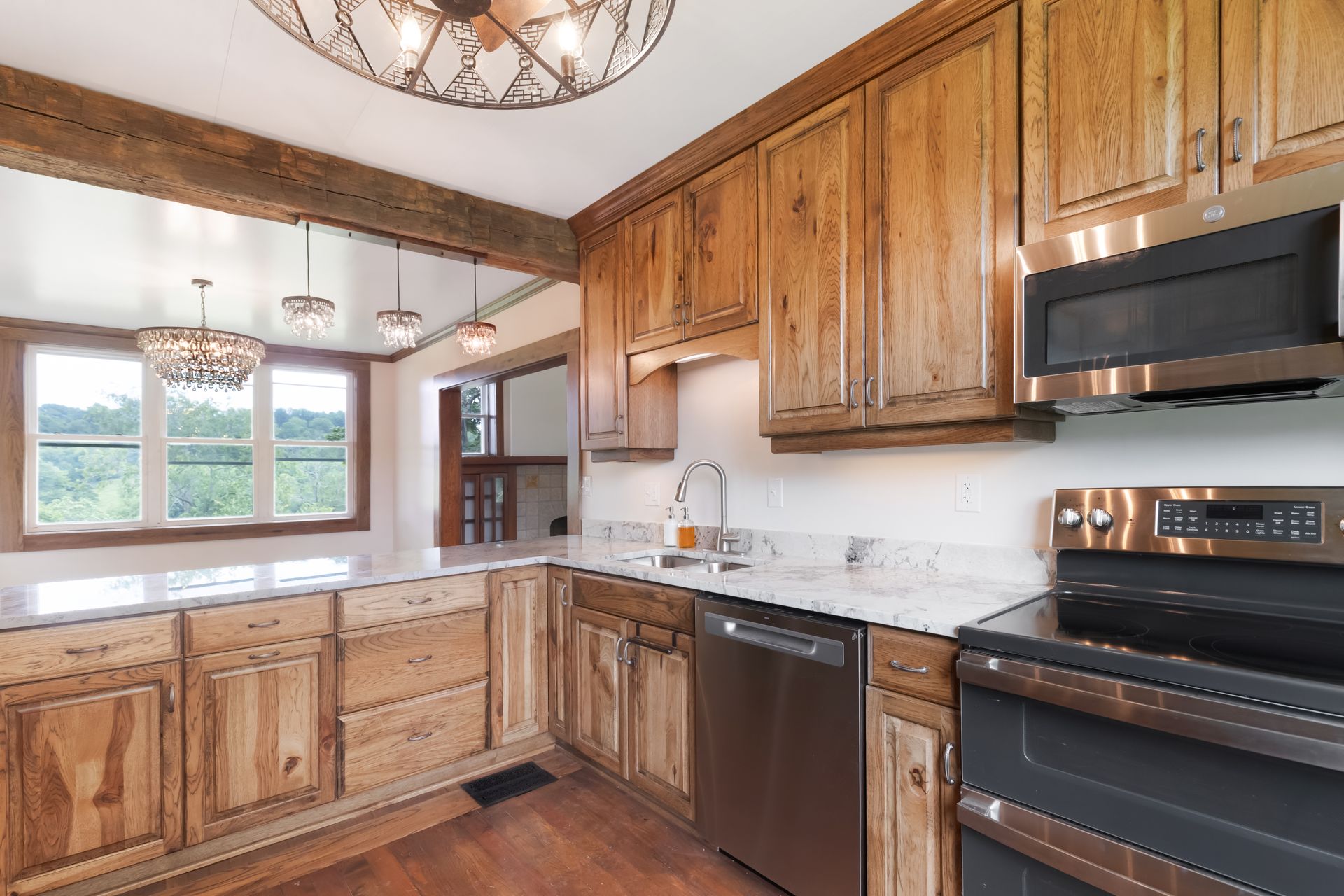 Custom Built Stained Hickory Cabinets, Mona Lisa Granite by Counter Culture