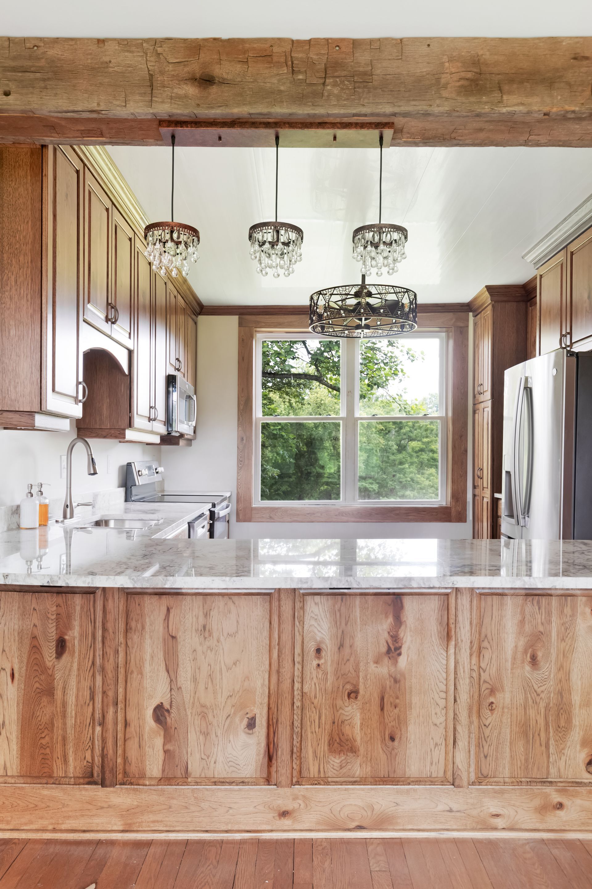 Custom Built Stained Hickory Cabinets, Mona Lisa Granite by Counter Culture