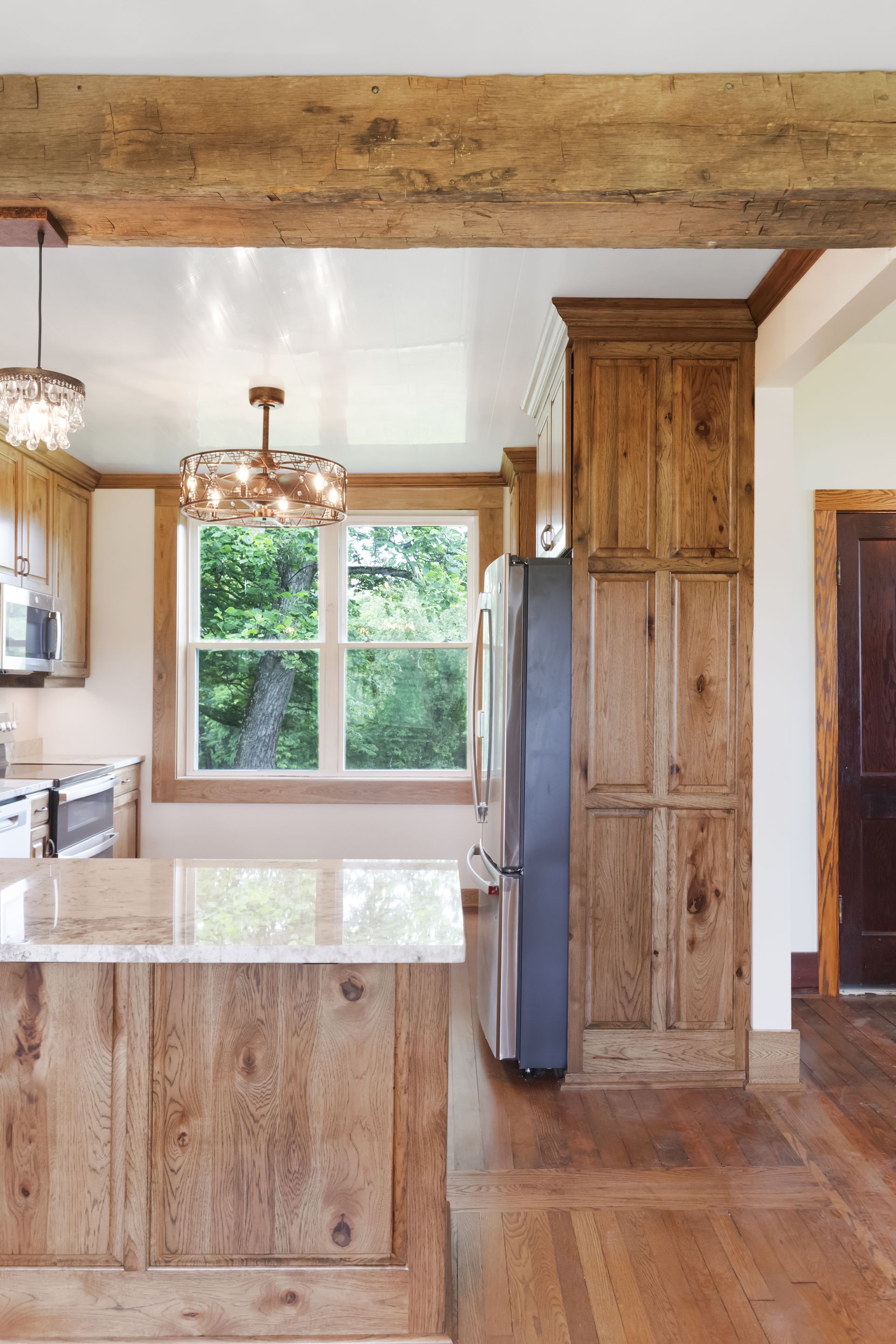 Custom Built Stained Hickory Cabinets, Mona Lisa Granite by Counter Culture