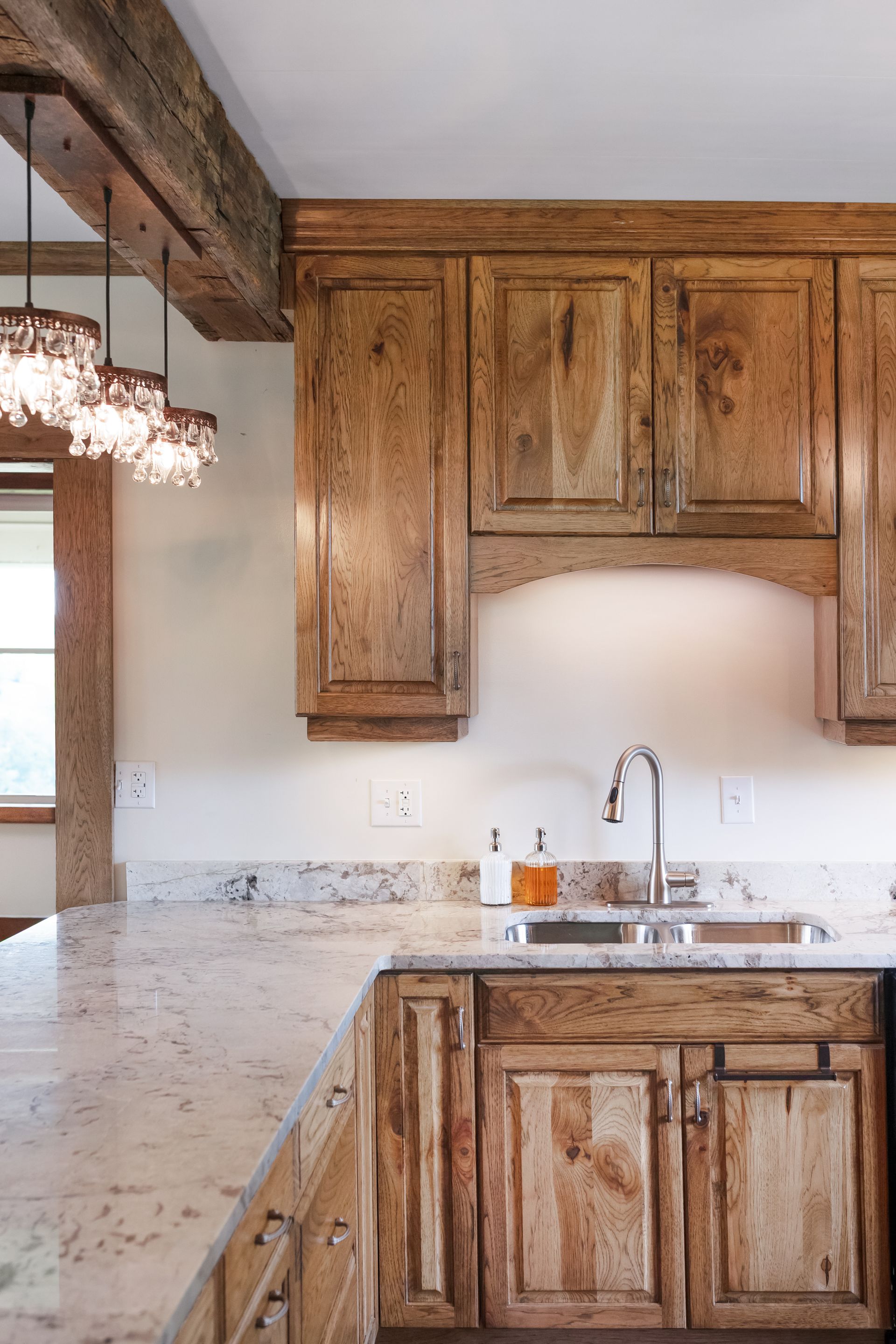 Custom Built Stained Hickory Cabinets, Mona Lisa Granite by Counter Culture