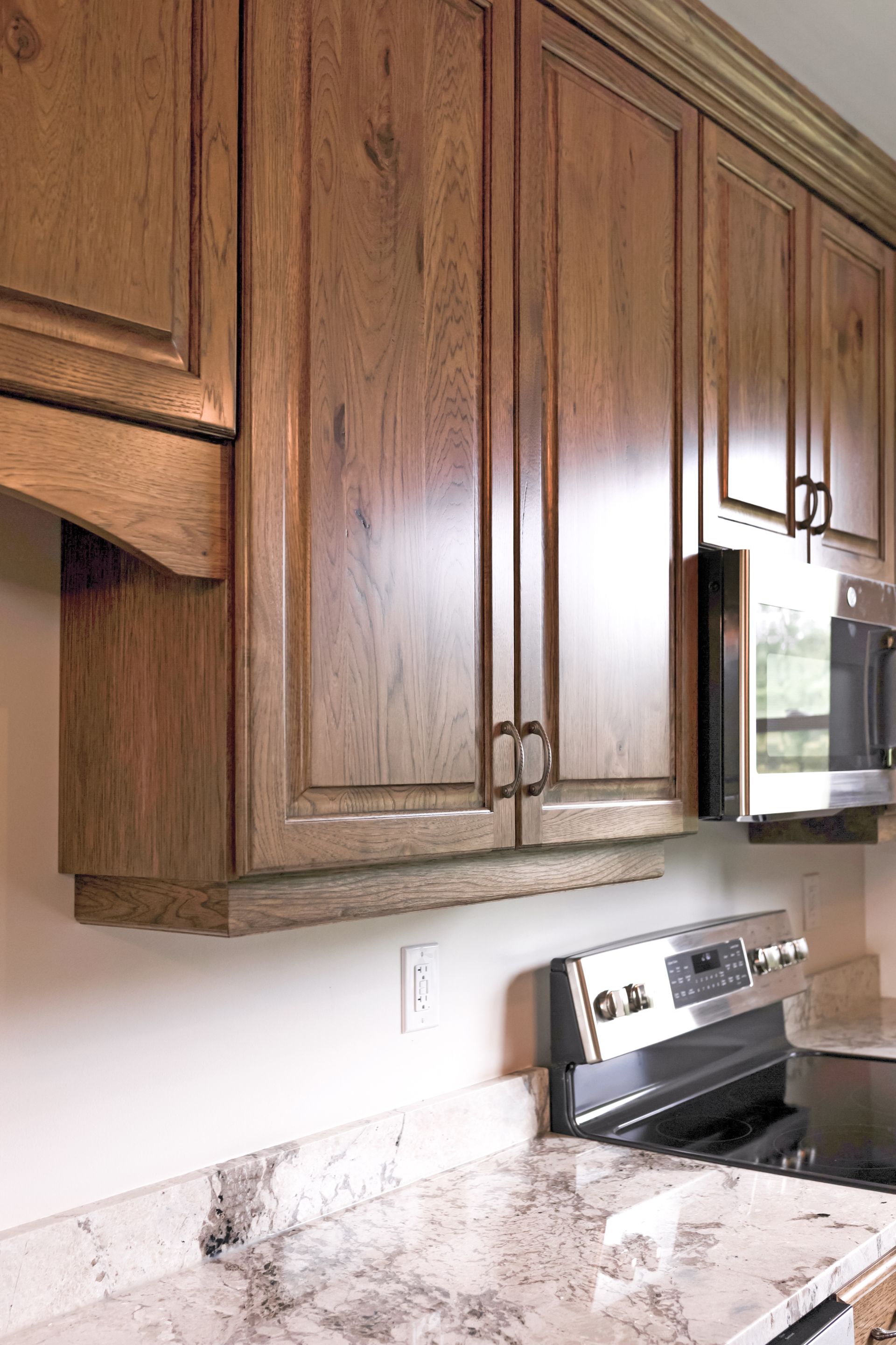 Custom Built Stained Hickory Cabinets, Mona Lisa Granite by Counter Culture