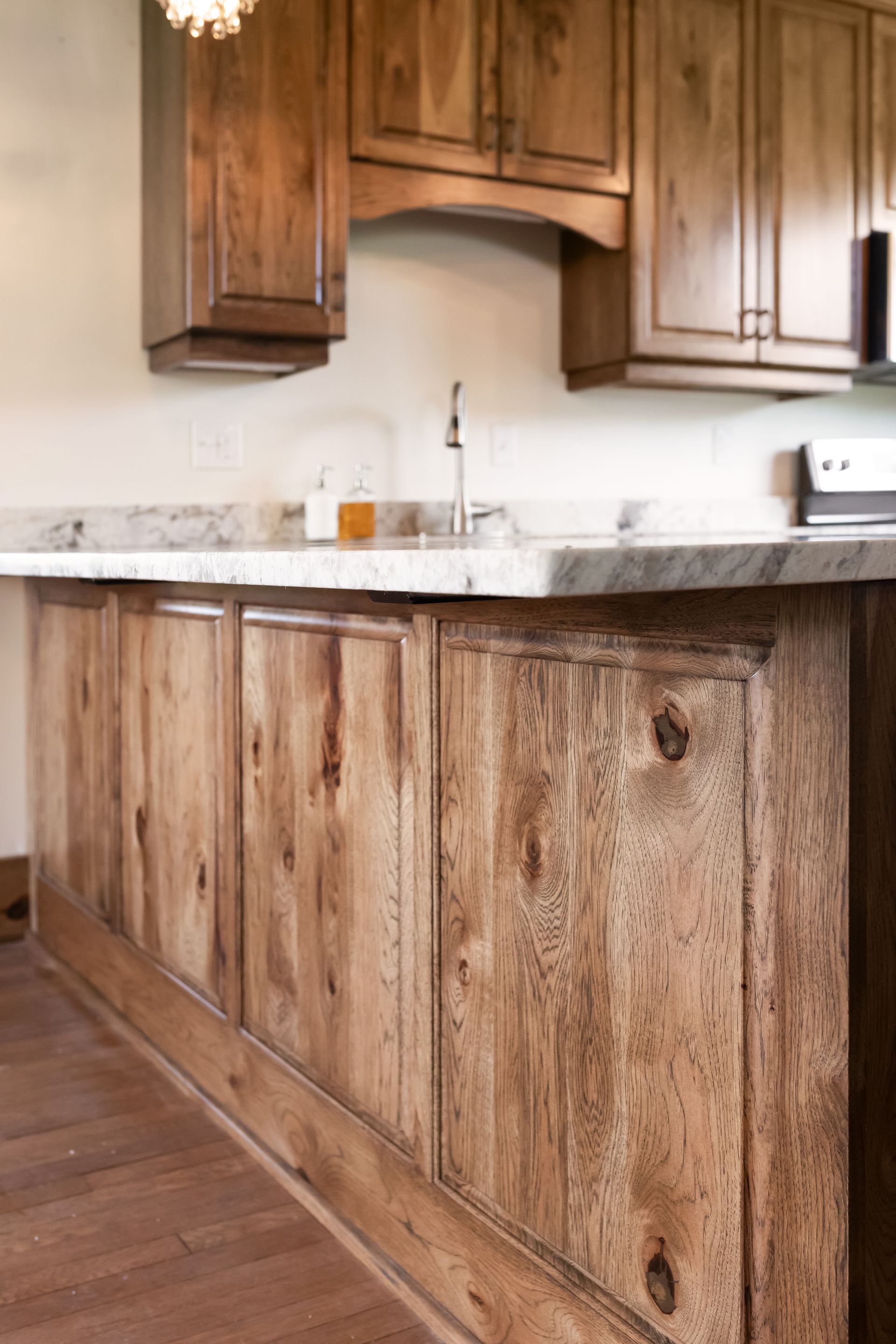 Custom Built Stained Hickory Cabinets, Mona Lisa Granite by Counter Culture
