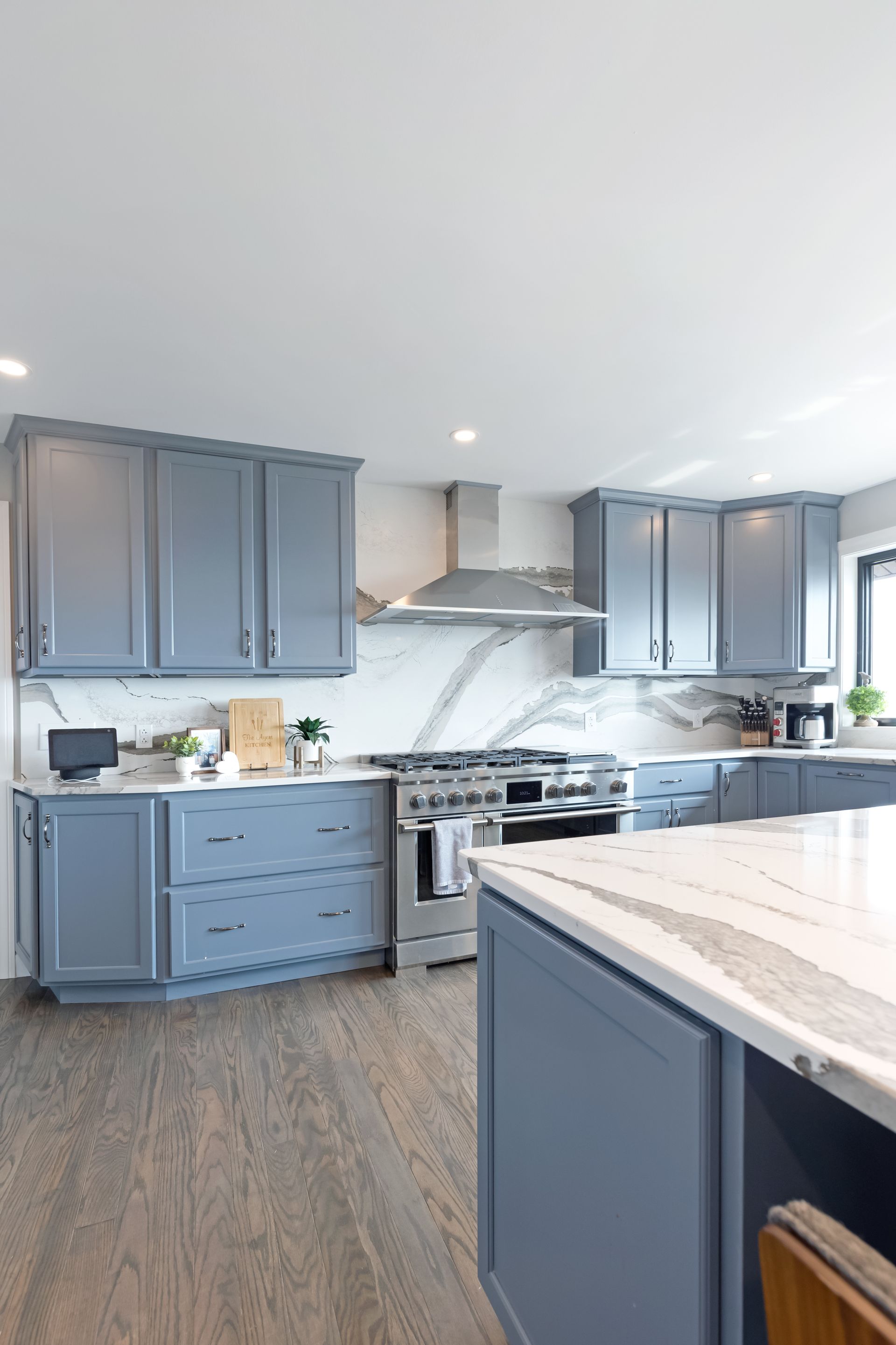 Custom Built Cabinets - Color Storm Cloud, Skara Brae Cambria Countertops