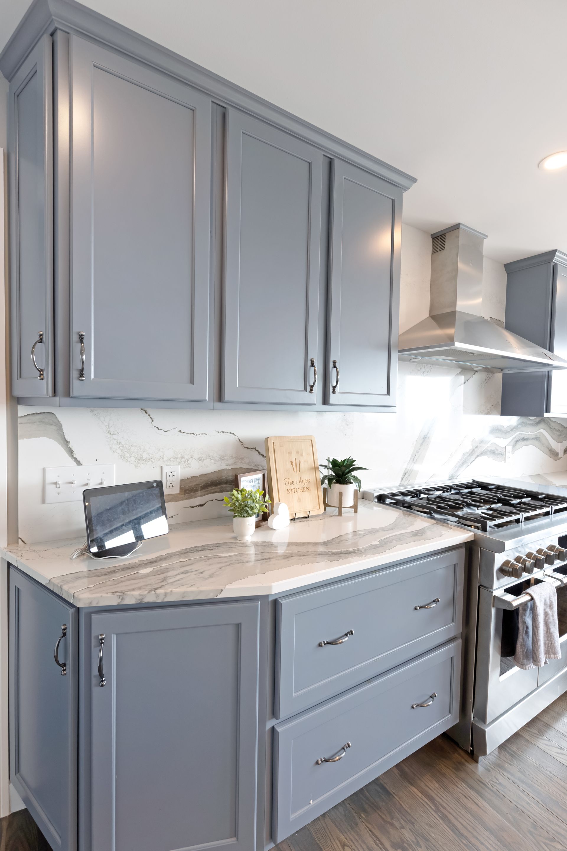 Custom Built Cabinets - Color Storm Cloud, Skara Brae Cambria Countertops