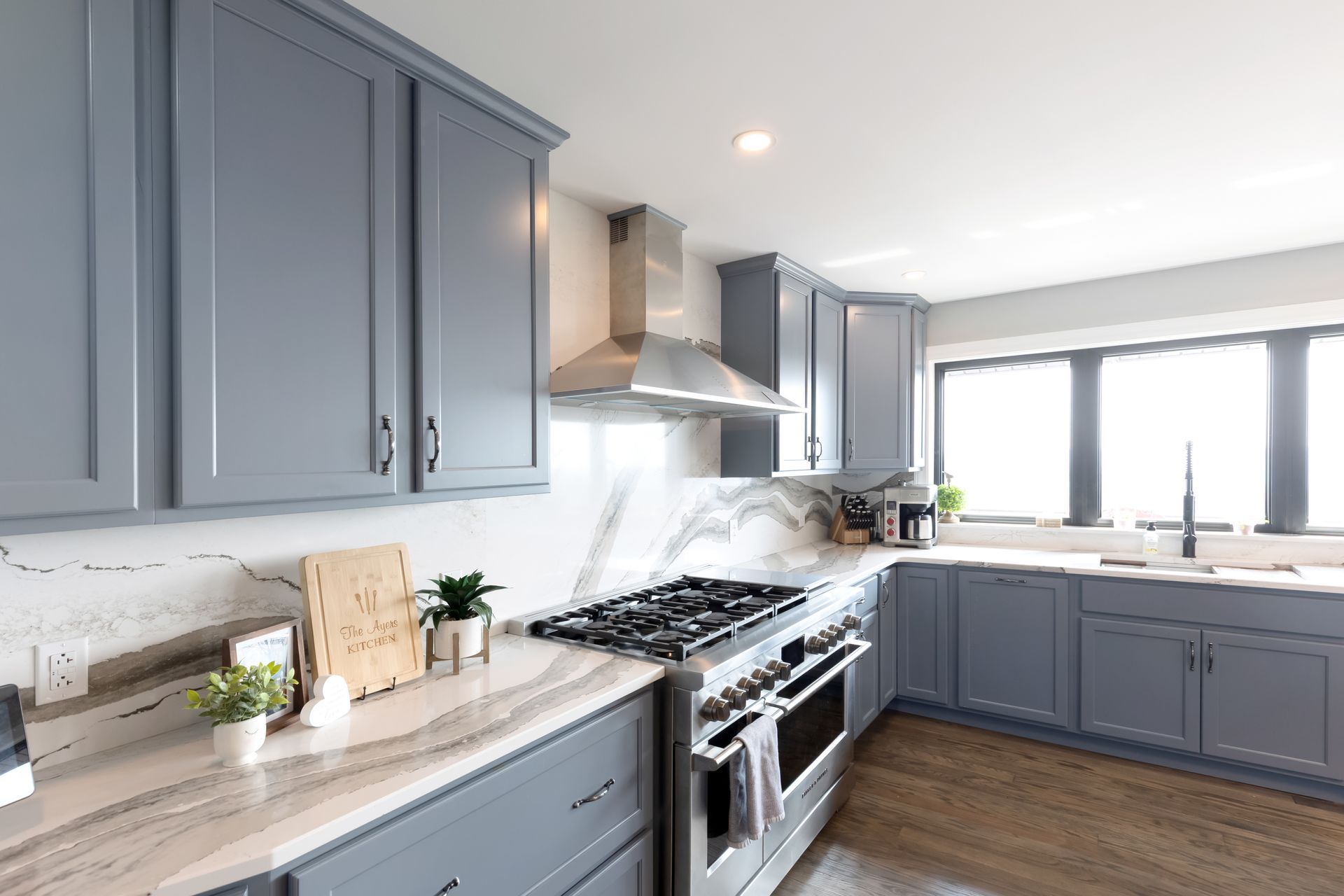 Custom Built Cabinets - Color Storm Cloud, Skara Brae Cambria Countertops